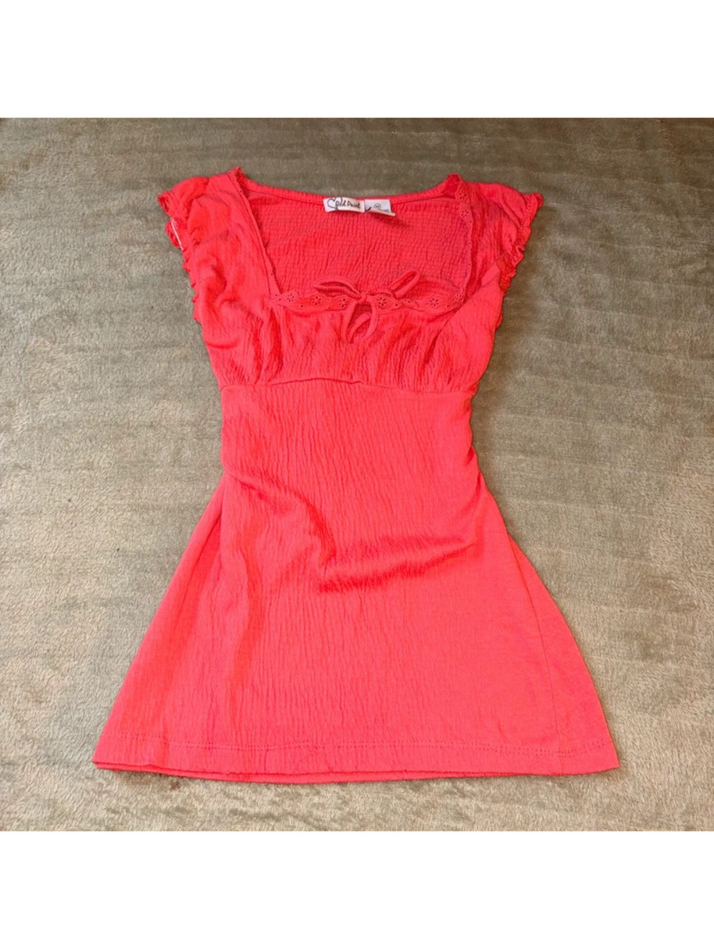 Pink Clean Girl Chic Y2K fitted tie back blouse with keyhole and lace detail